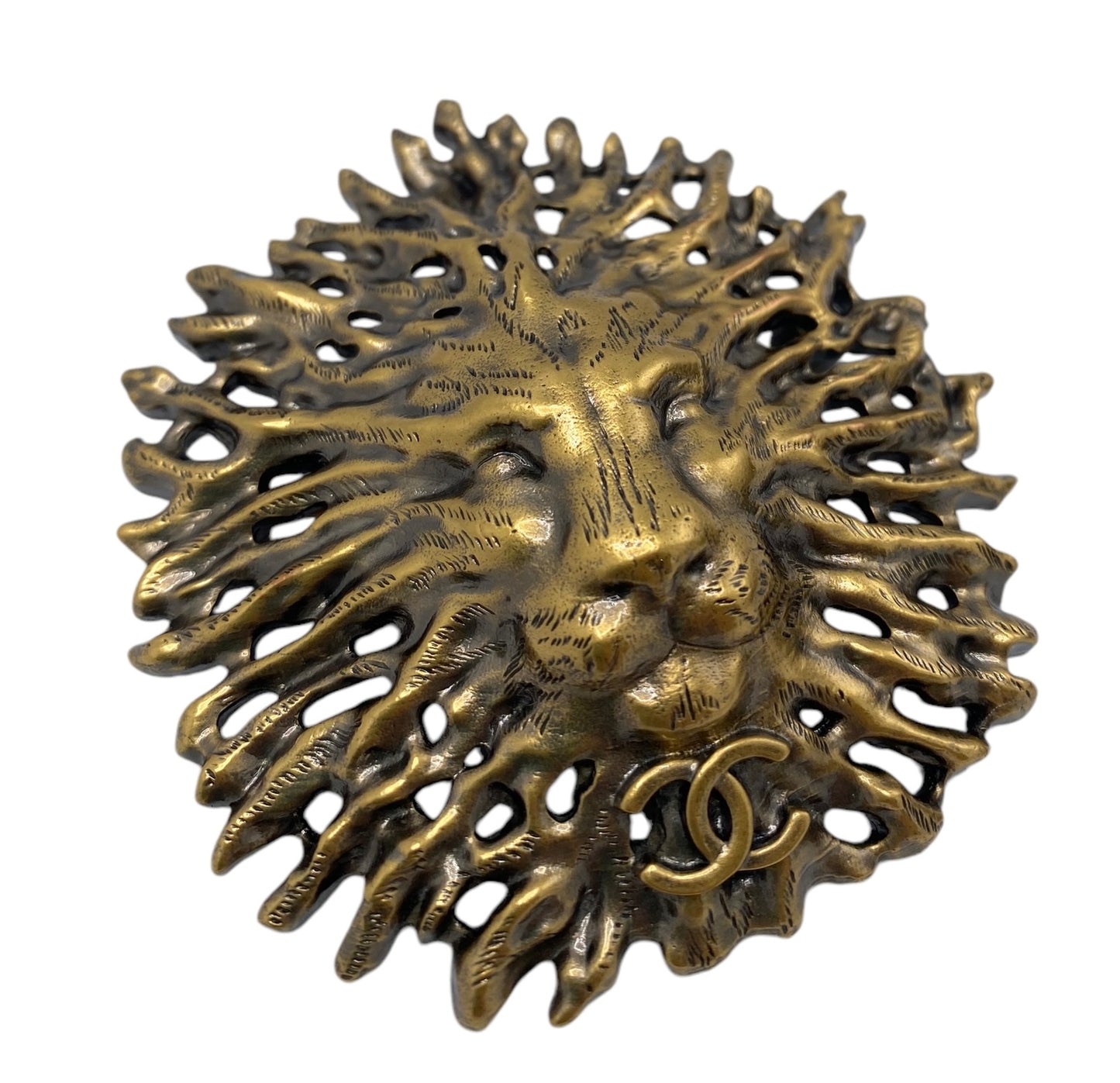 New in Box Chanel 19K Limited Edition Paris-New York Egyptian Collection Lion Head Brooch Pin