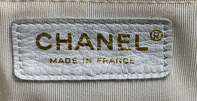 Rare Chanel 05P Runway Navy Blue Beige Tweed Top Handle Basket Bag