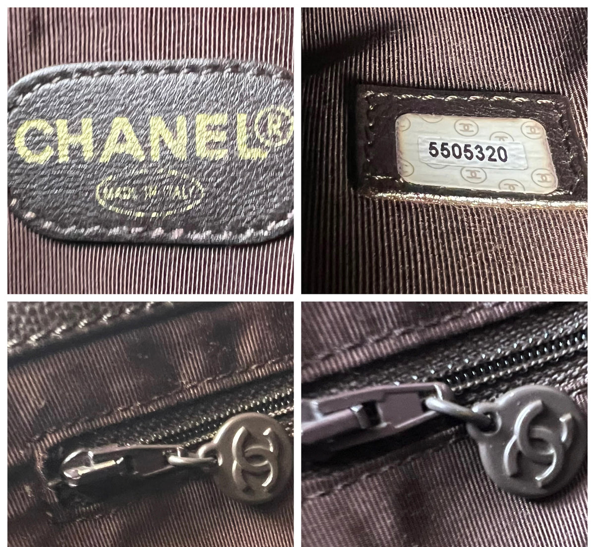 Vintage Chanel Brown Caviar Tortoise CC Timeless Tote Bag