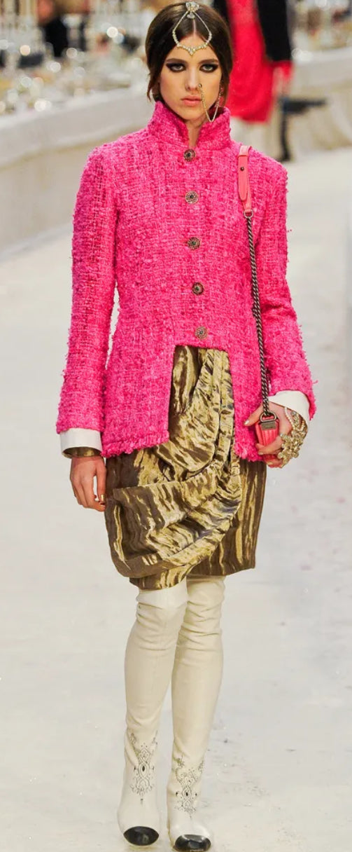 Chanel 12A Paris Bombay Hot Pink Runway Jacket FR 40