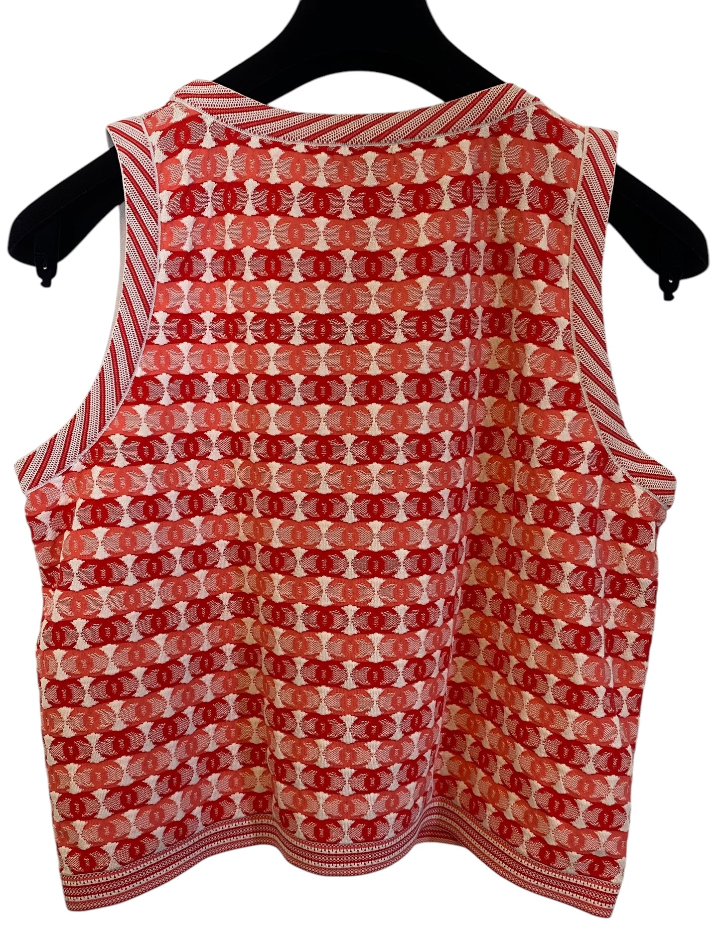 Chanel 19P CC Logo Sleeveless Crop Top Blouse FR 42