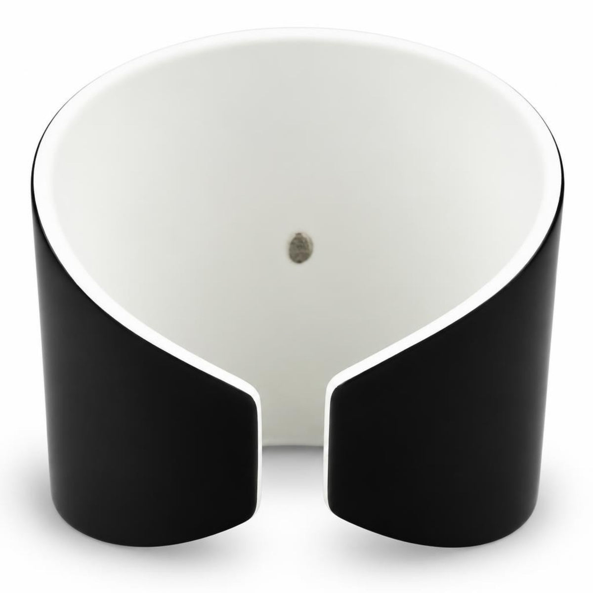 Chanel 2004 CC Wide Black White Resin Statement Bracelet Cuff
