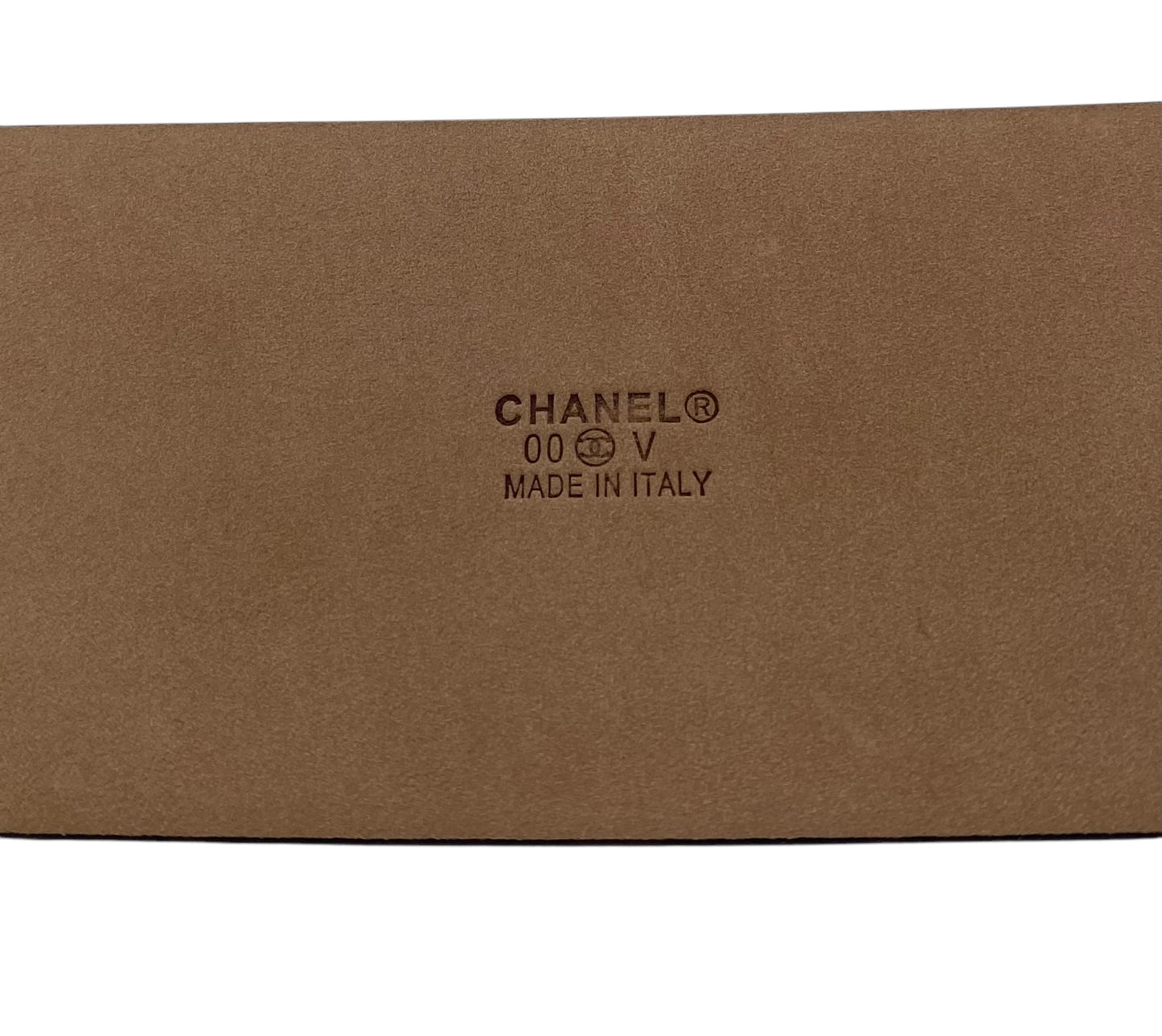 Chanel 2000 Dark Brown Leather Oval CC Silver Buckle Belt Size 95/38