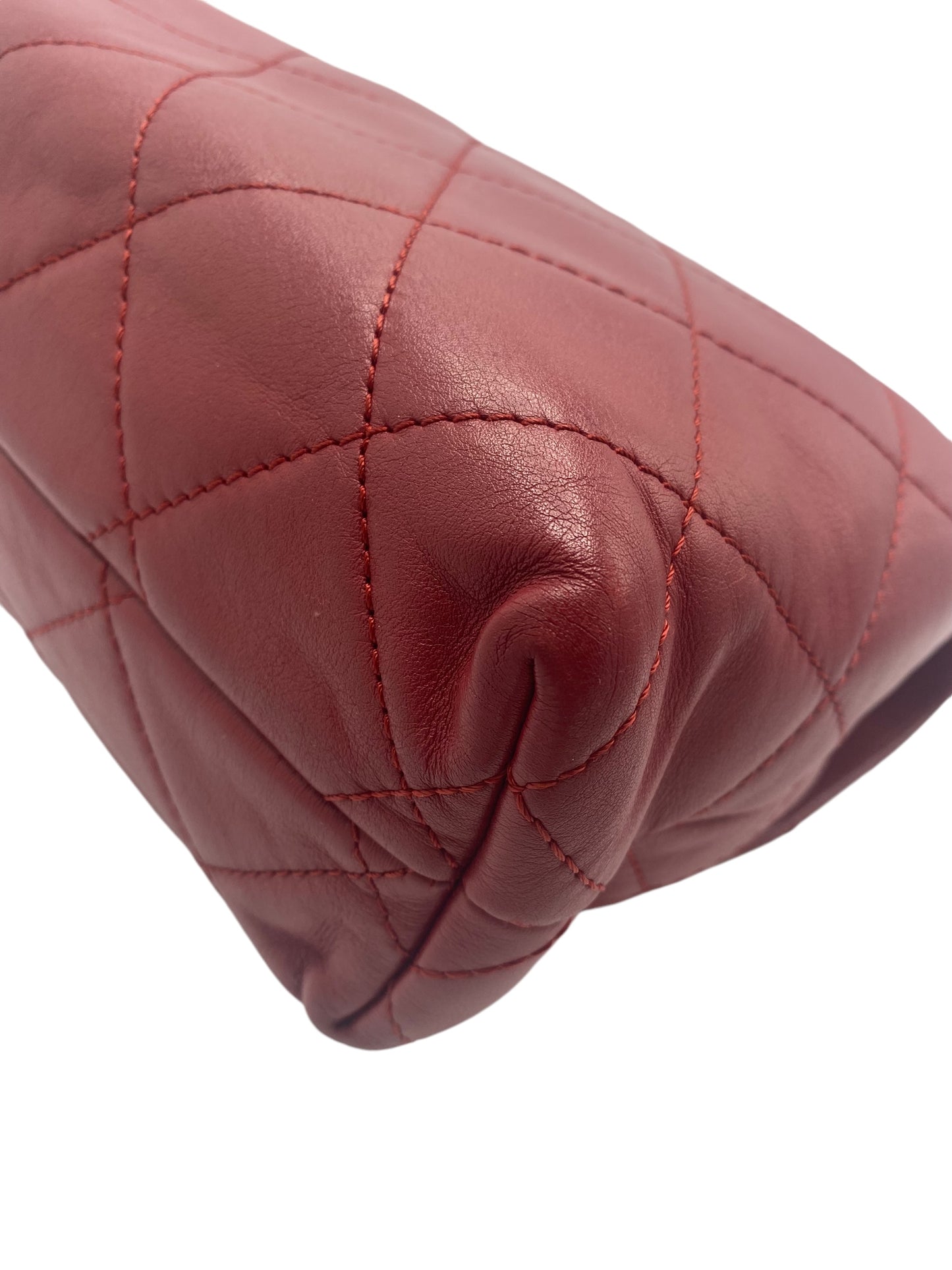 Chanel In The Business Dark Red Quilted Leather Classic Flap Bag SHW