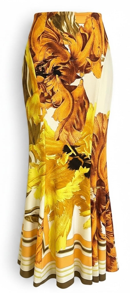 Vintage Roberto Cavalli S/S 2005 Silk Floral Dress Gown Maxi Set IT 40/42