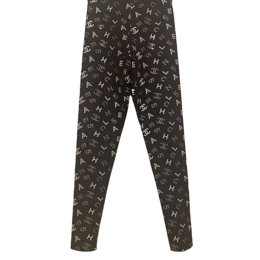 CHANEL 20C RUNWAY CC Logo Pants Leggings FR 38