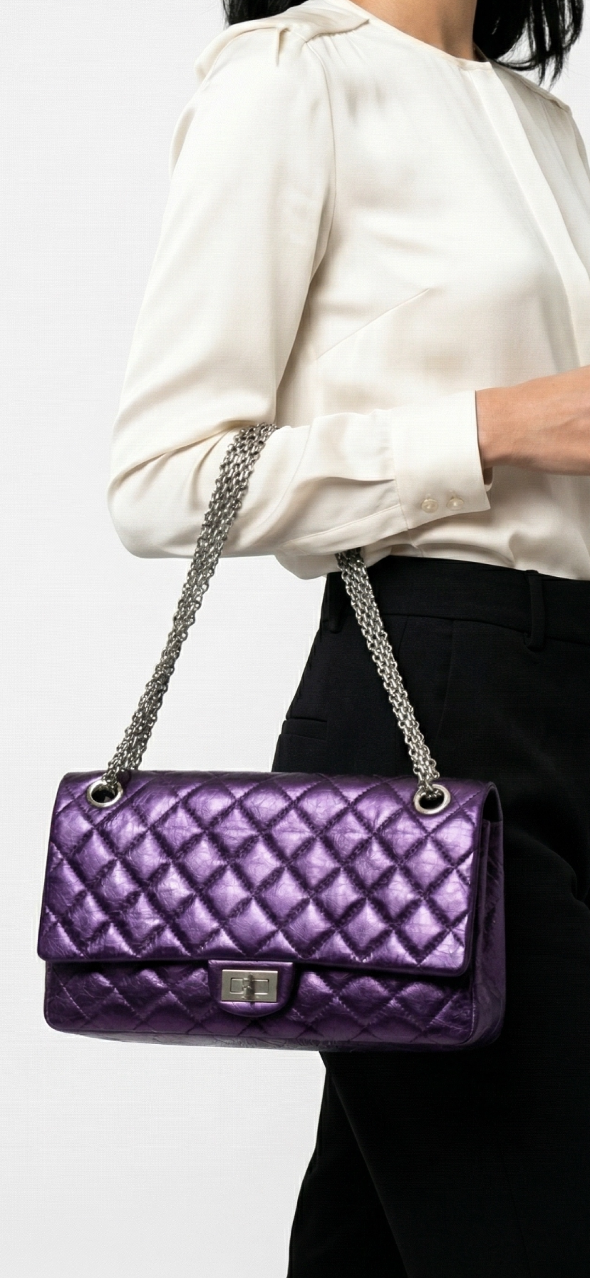 Chanel Metallic Purple Maxi 228 Classic Reissue Flap Bag