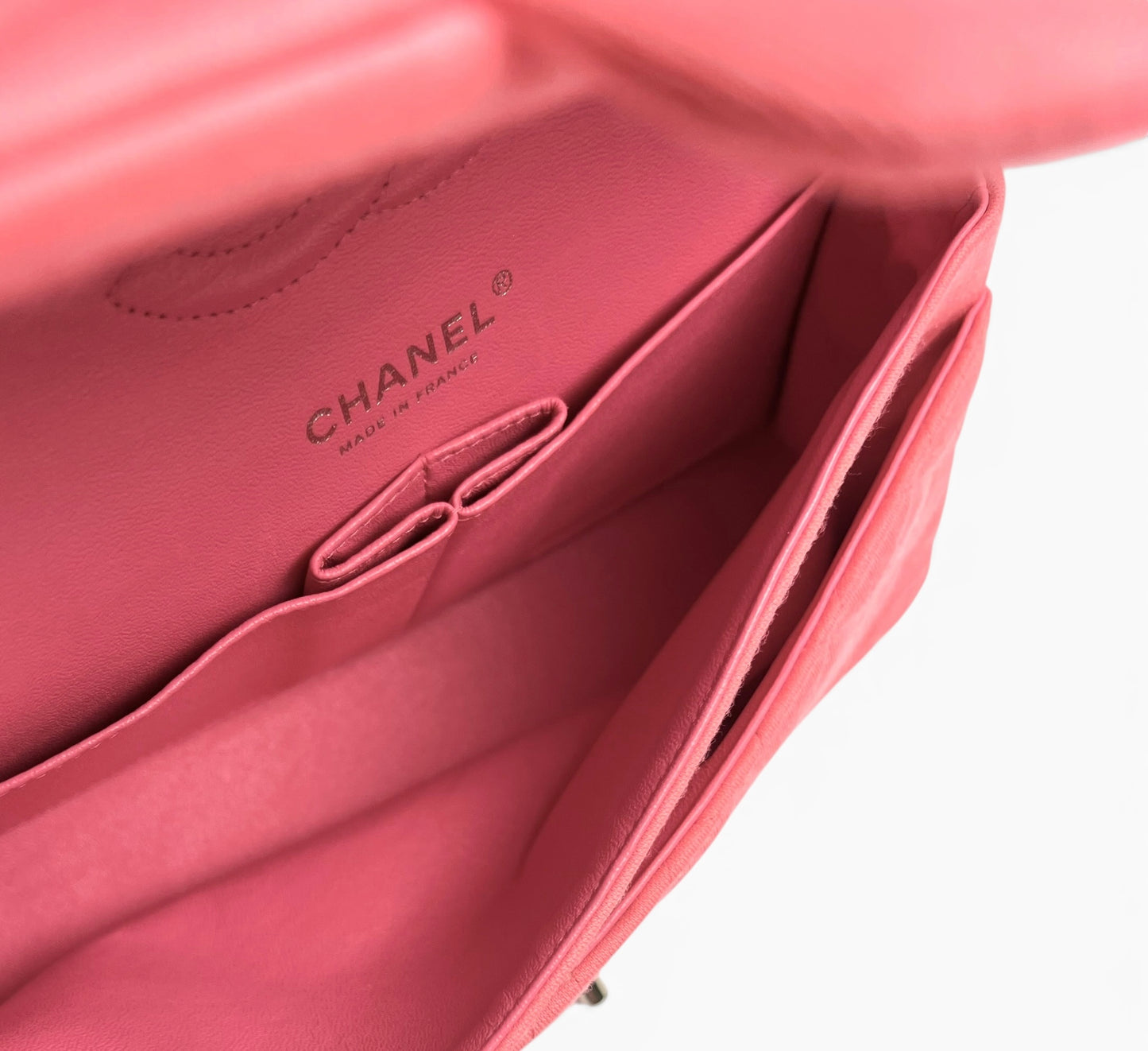 Chanel 14A Supermarket Pink Jersey Medium Classic Timeless Double Flap Bag