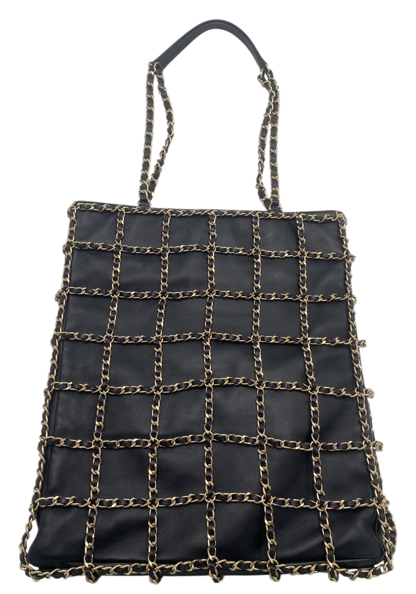 Chanel 20C Runway Black Lambskin Shopping Frame Chain Tote Bag GHW