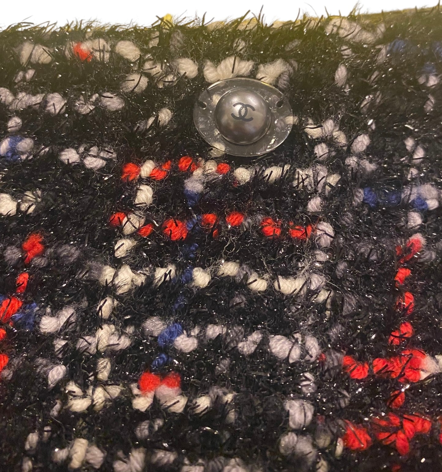 Chanel 17A Fantasy Tweed Black Red Blue White Shorts FR 36