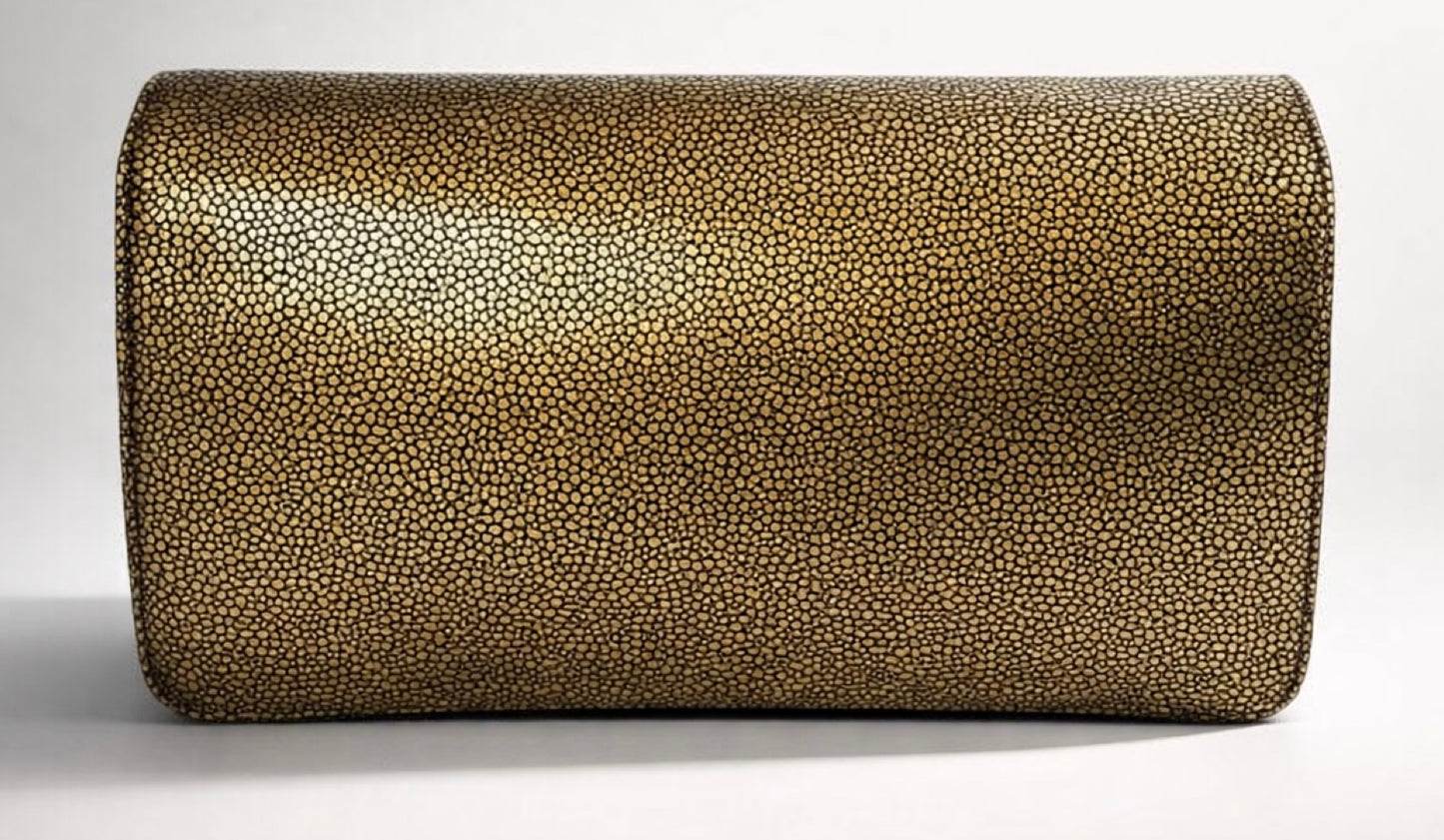 Chanel Caviar Bronze Metallic Double CC Wallet on Chain WOC