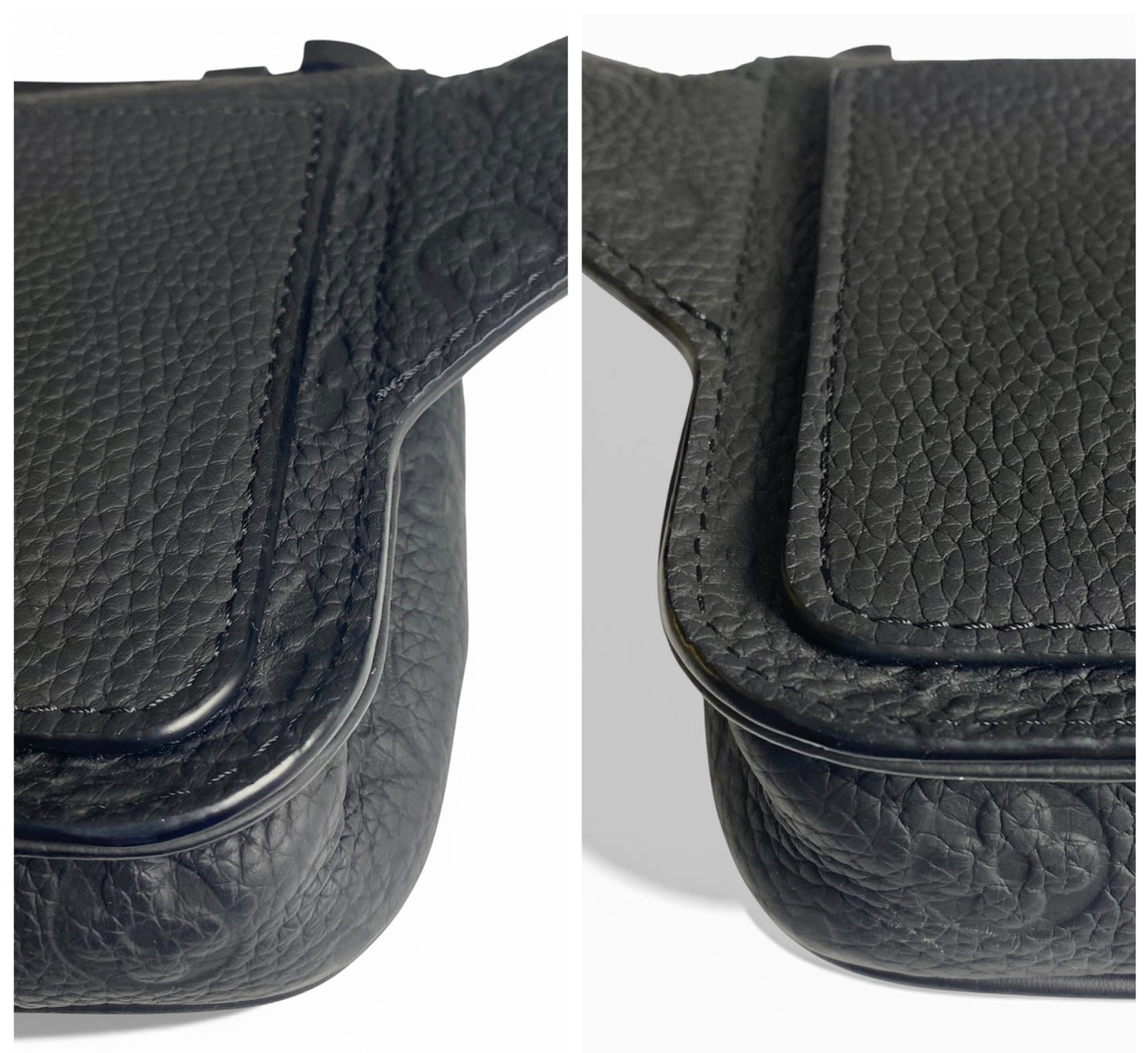 Louis Vuitton Matte Black Taurillon Monogram S Lock Sling Crossbody Waist Bag