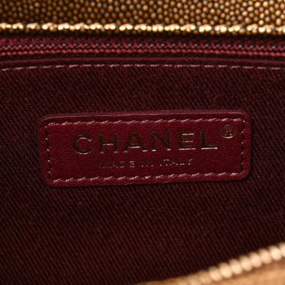 Chanel 19A Medium Metallic Rose Gold Copper Caviar Quilted Timeless Coco Handle Flap Bag