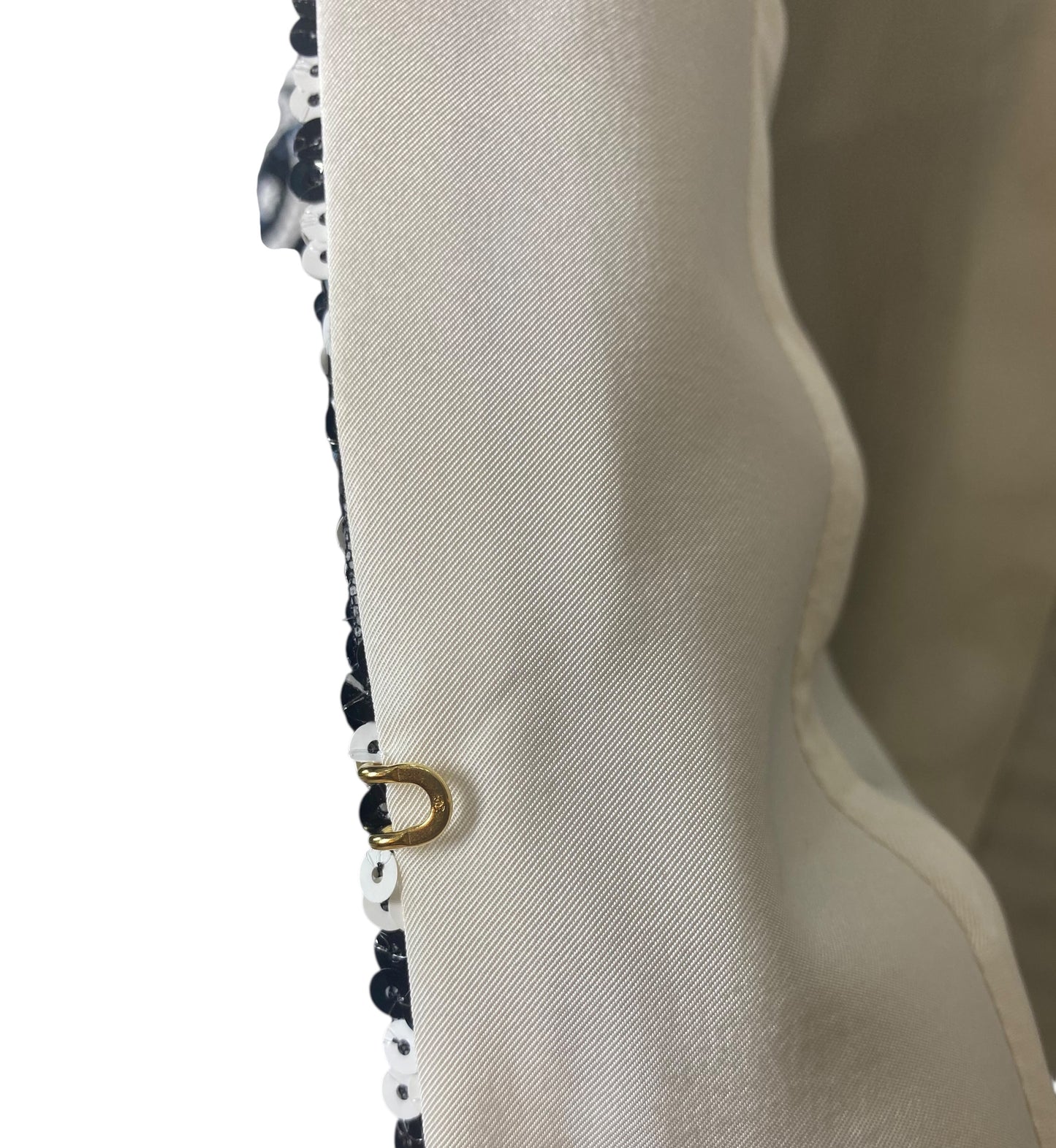 Chanel 22S Runway Sequin CC Logo Black and White Jacket FR 40