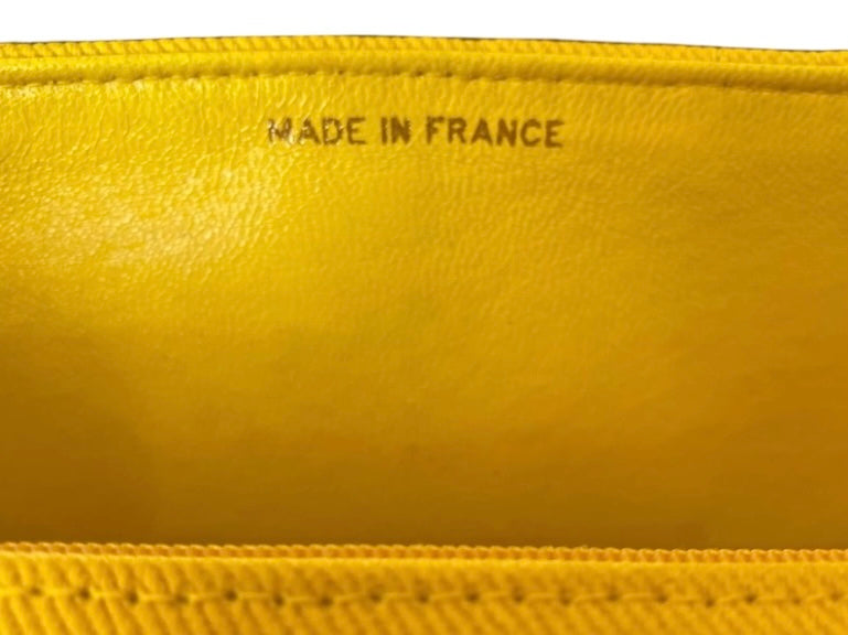 Vintage Chanel 90’s Yellow Denim Medium Classic Flap Bag 24K Gold Hardware
