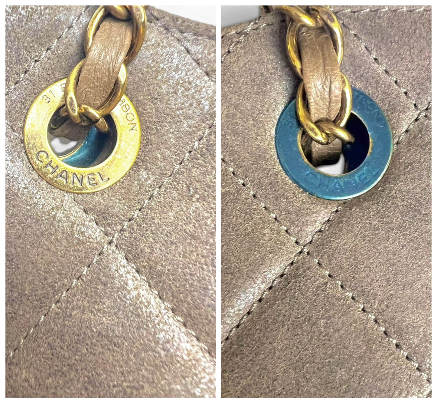 Chanel 14A Paris Dallas Iridescent Taupe Brown Nubuck Classic Hobo Shopper Tote Bag