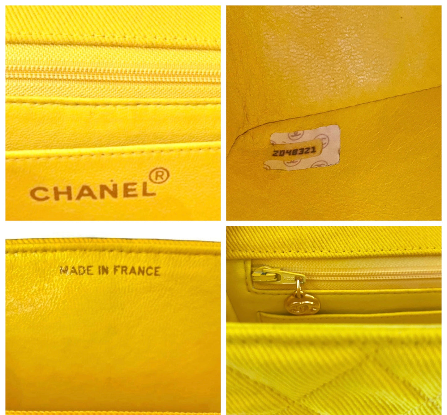 Vintage Chanel 1992 Yellow Denim Medium Classic Flap Bag 24K Gold Hardware