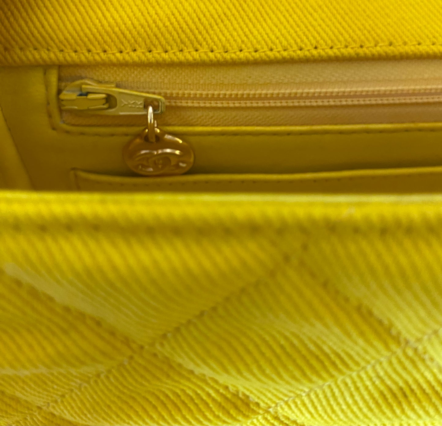 Vintage Chanel 90’s Yellow Denim Medium Classic Flap Bag 24K Gold Hardware