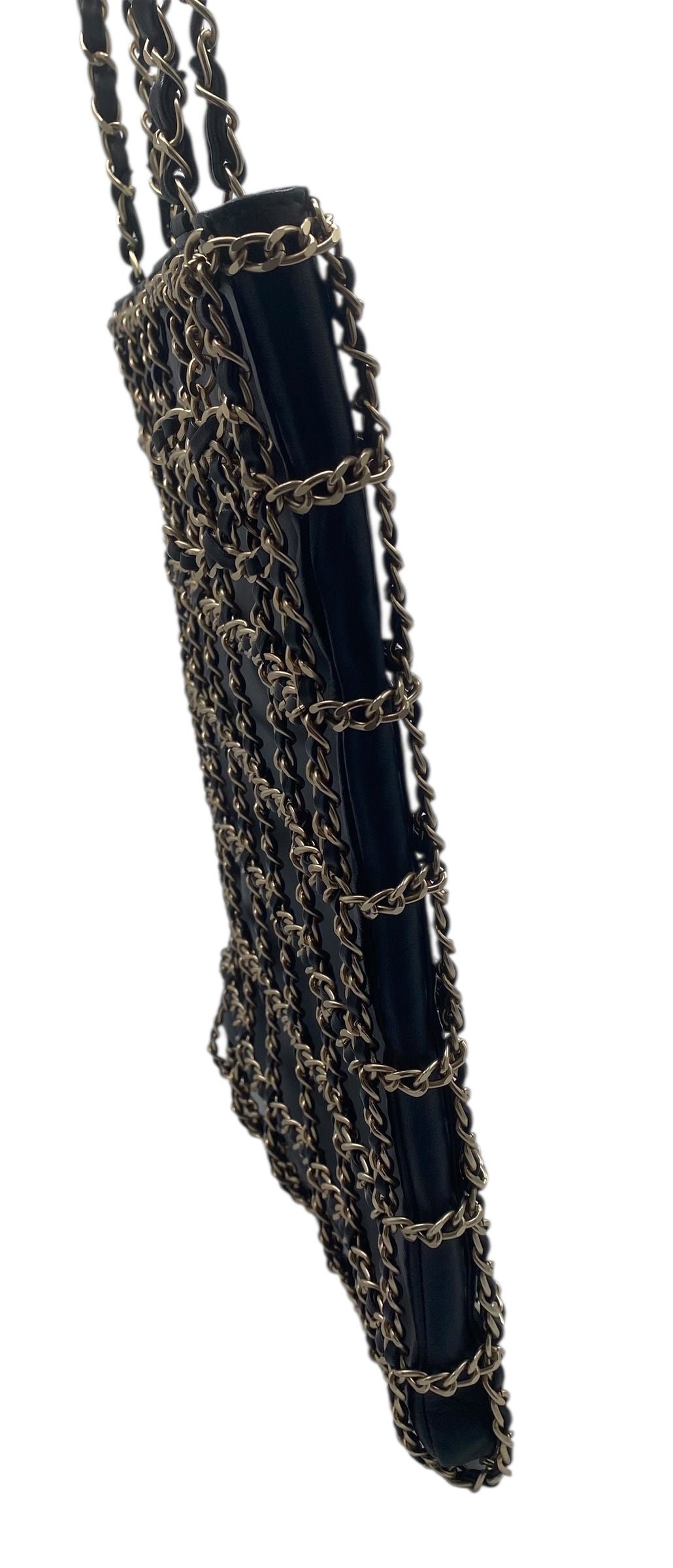 Chanel 20C Runway Black Lambskin Shopping Frame Chain Tote Bag GHW