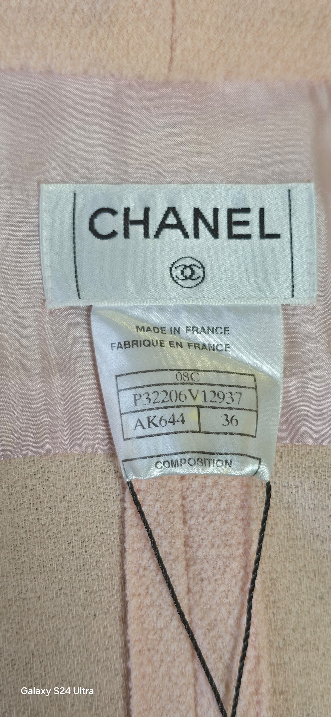 Chanel 2008 Runway Coco Line Pink Wool Boucle Short Sleeve Top Blouse Jacket FR 36