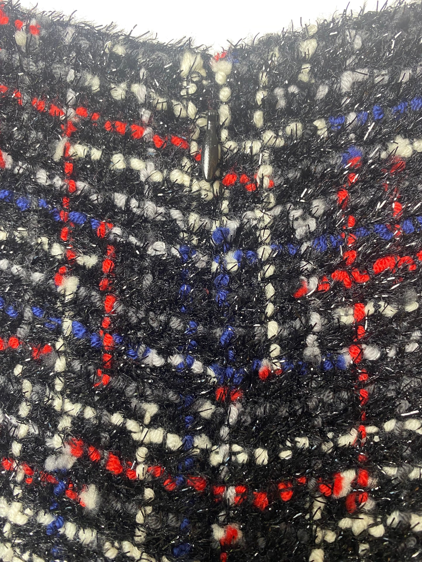 Chanel 17A Fantasy Tweed Black Red Blue White Shorts FR 36