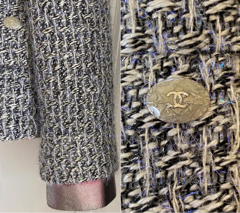 CHANEL 14A RUNWAY SUPERMARKET Fantasy Tweed Jacket FR 36