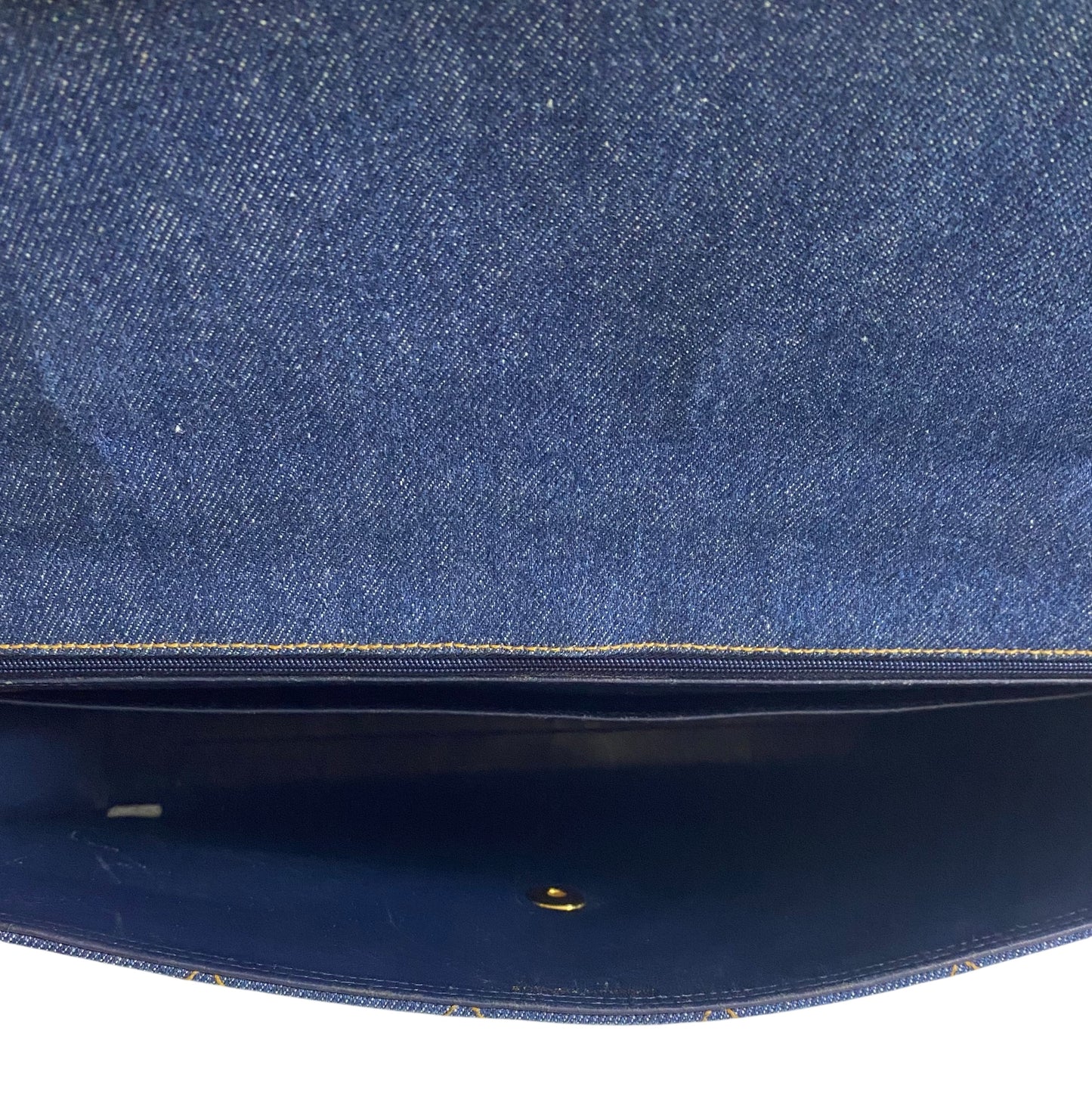Chanel Vintage 1996 XL Blue Denim Quilted Jumbo Top Handle Briefcase Handbag