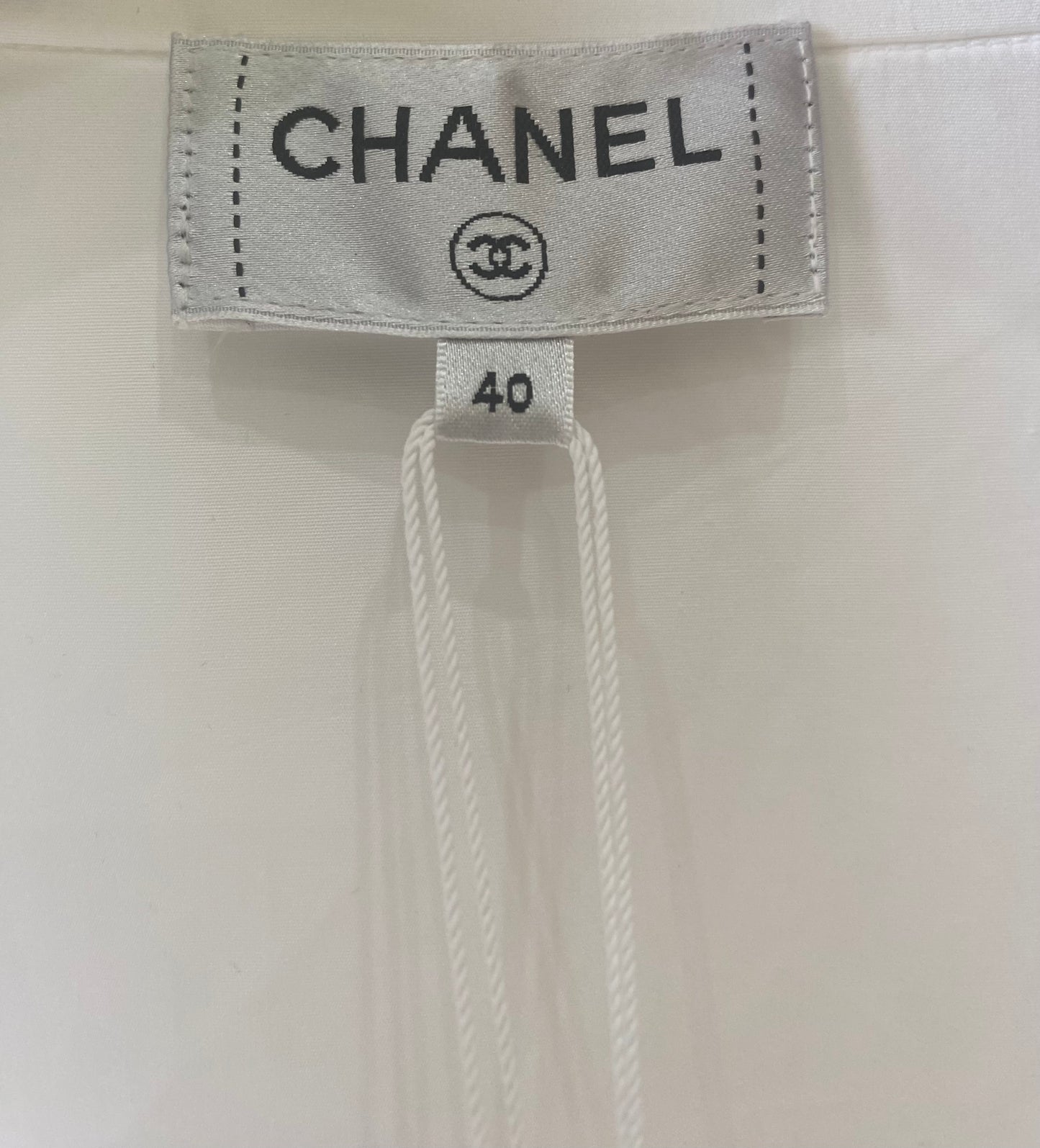 NWT Chanel 23C Monte-Carlo Runway Long Tuxedo Dress Shirt Blouse FR 40
