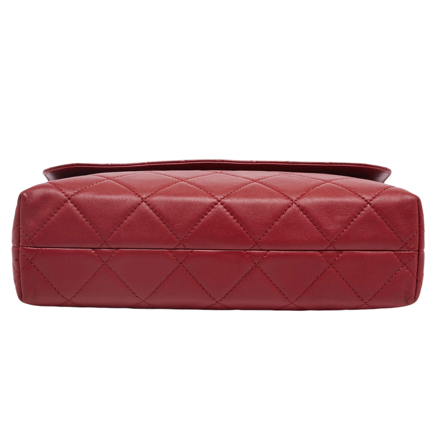 Chanel In The Business Dark Red Quilted Leather Classic Flap Bag SHW