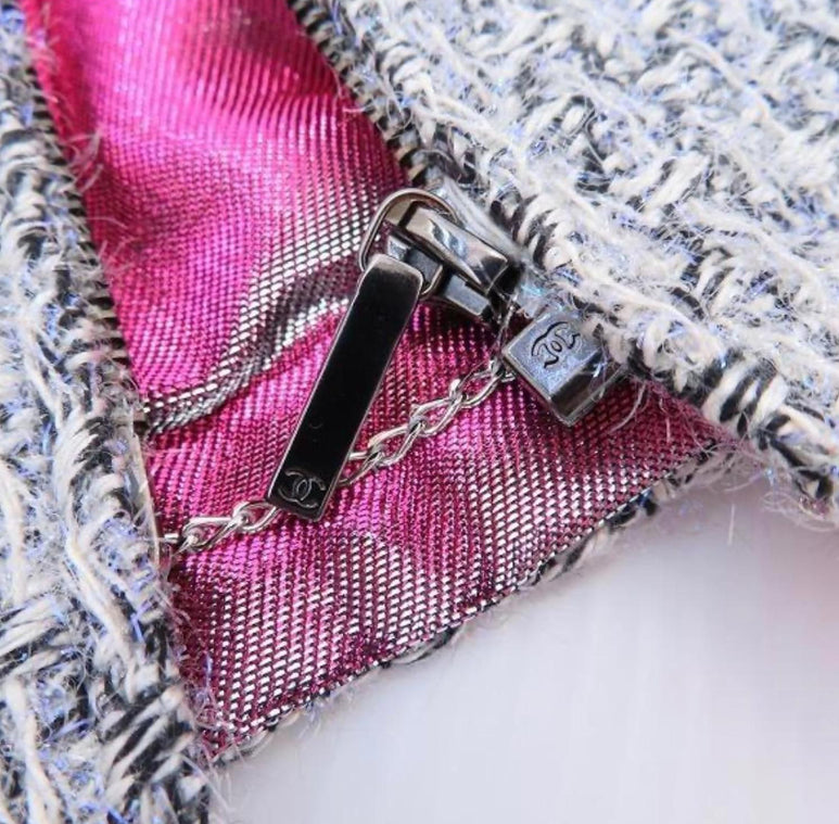 CHANEL 14A RUNWAY SUPERMARKET Fantasy Tweed Jacket FR 36