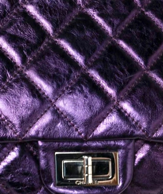 Chanel Metallic Purple Maxi 228 Classic Reissue Flap Bag