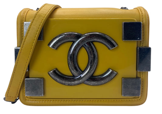 Chanel 13A Yellow Lambskin Boy Brick Lego Plexiglass Flap Bag