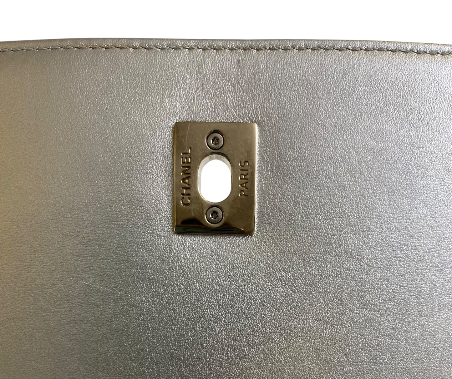 Chanel Airlines 16P Mini Propellor Metallic Calfskin Silver Flap Bag