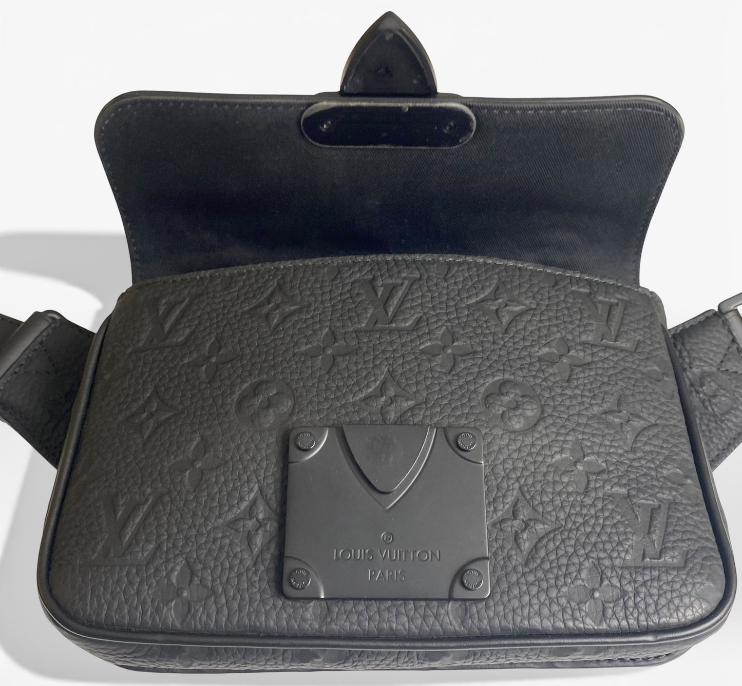 Louis Vuitton Matte Black Taurillon Monogram S Lock Sling Crossbody Waist Bag
