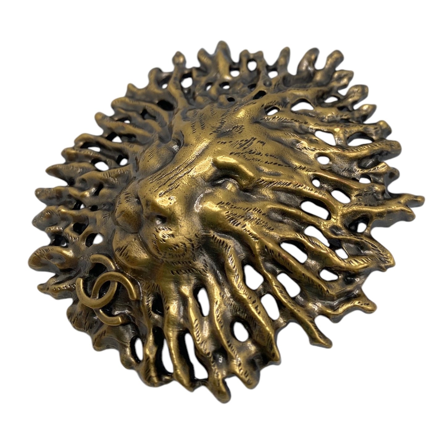 New in Box Chanel 19K Limited Edition Paris-New York Egyptian Collection Lion Head Brooch Pin