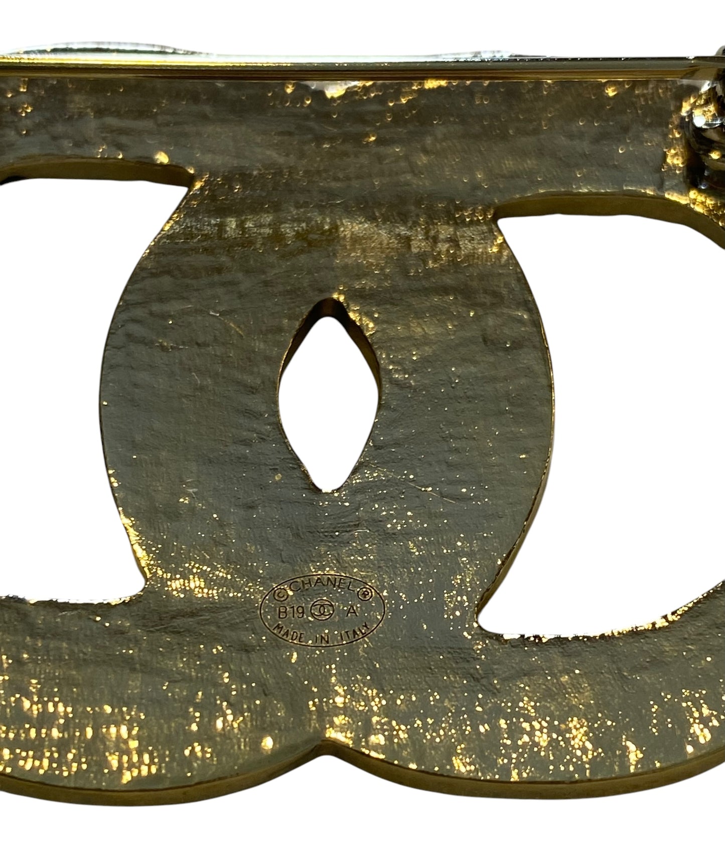 Chanel 19A Paris New York Egyptian Collection Green Gold CC Brooch