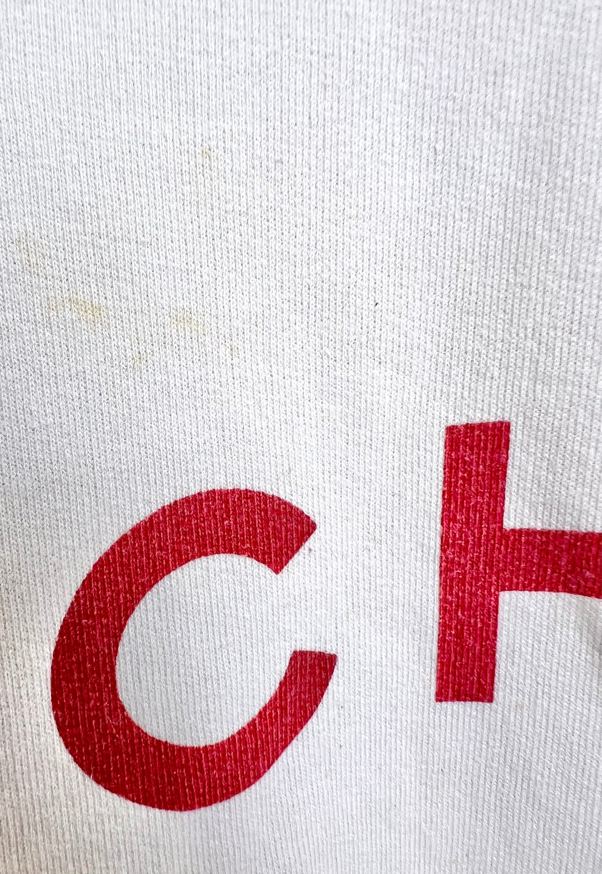 Rare Vintage Chanel White Makeup Lipstick Logo Sweater Size L/XL