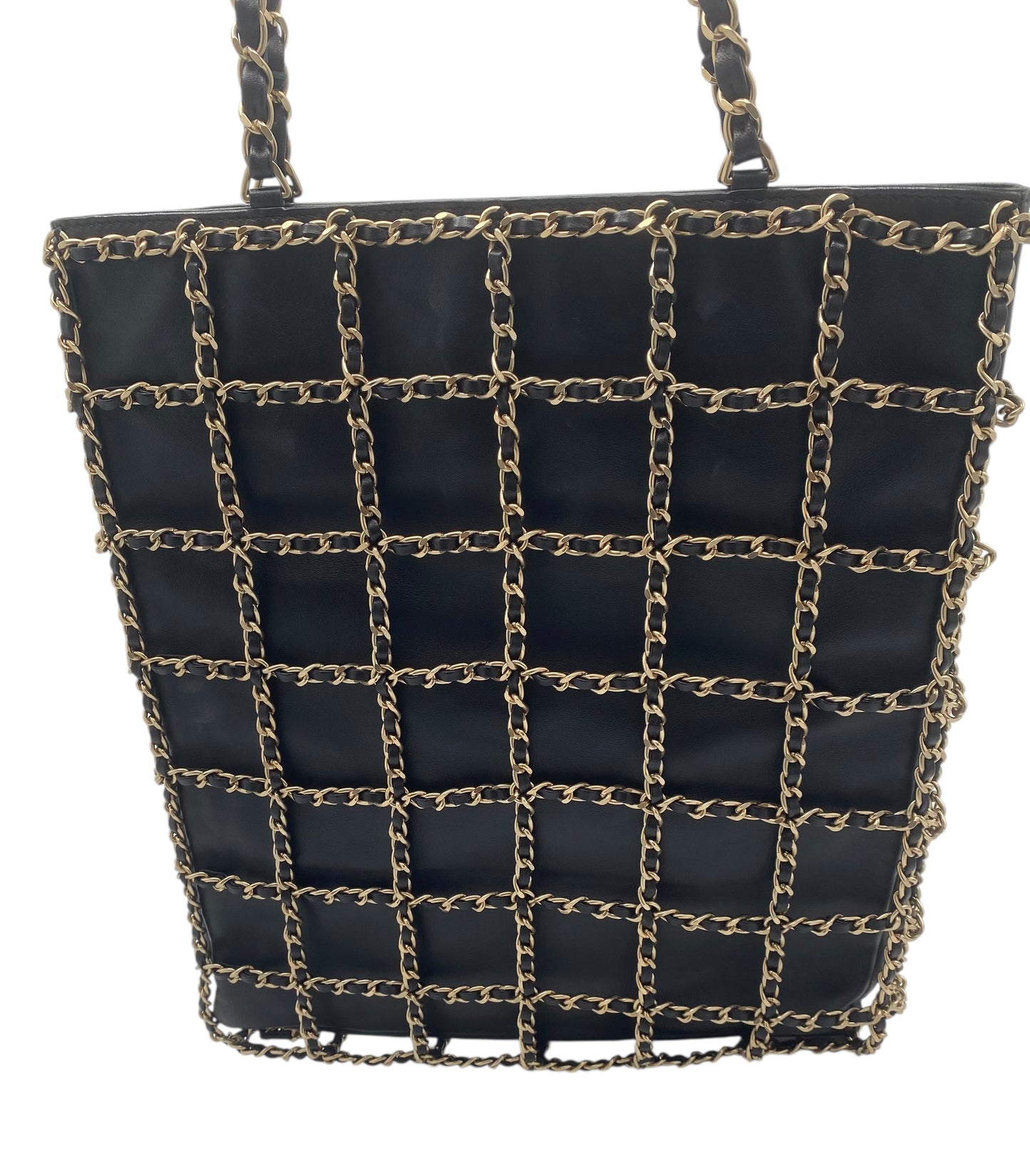 Chanel 20C Runway Black Lambskin Shopping Frame Chain Tote Bag GHW
