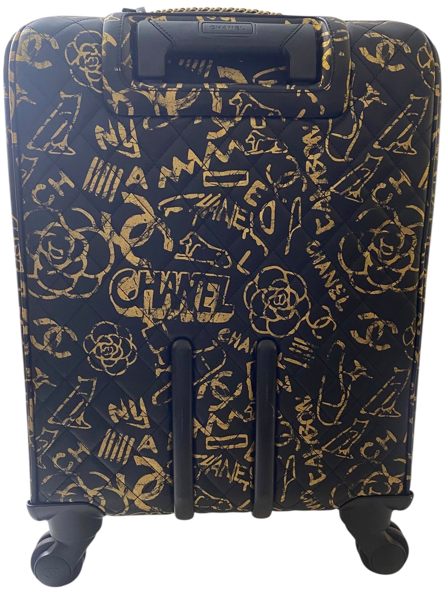 Rare Chanel 19A Paris New York Egypt Graffiti Trolley Travel Bag Carry On Luggage