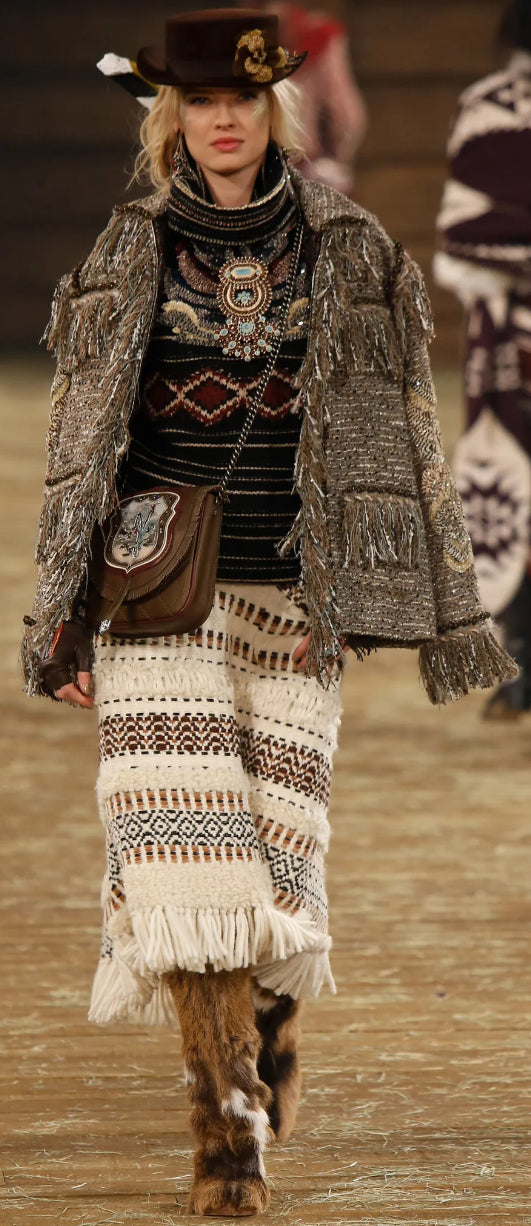 Rare Chanel 14A Paris Dallas Dark Brown Multicolor Gloves 8