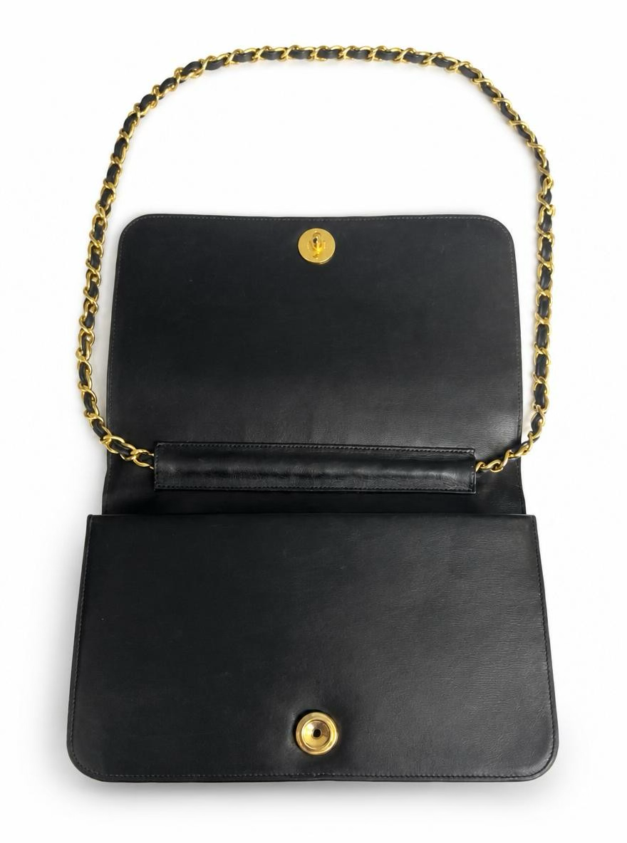 ULTRA RARE Vintage 1984 Chanel Black Crocodile Flap Bag 24K Gold Hardware