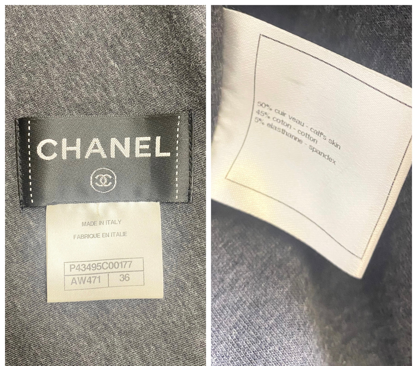 Chanel 12P Dark Blue Petrol Quilted Leather Biker Jacket FR 36