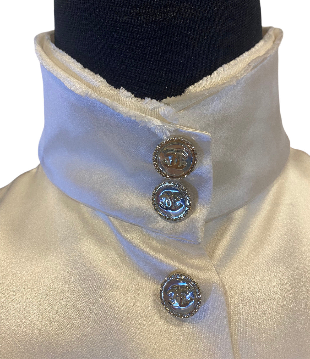 Chanel 21P Spring Silk Logo Mini Dress FR 44
