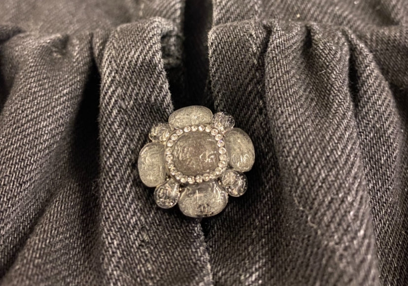 Chanel 24A Paris Manchester Black Denim Coat Jacket Cape FR 36