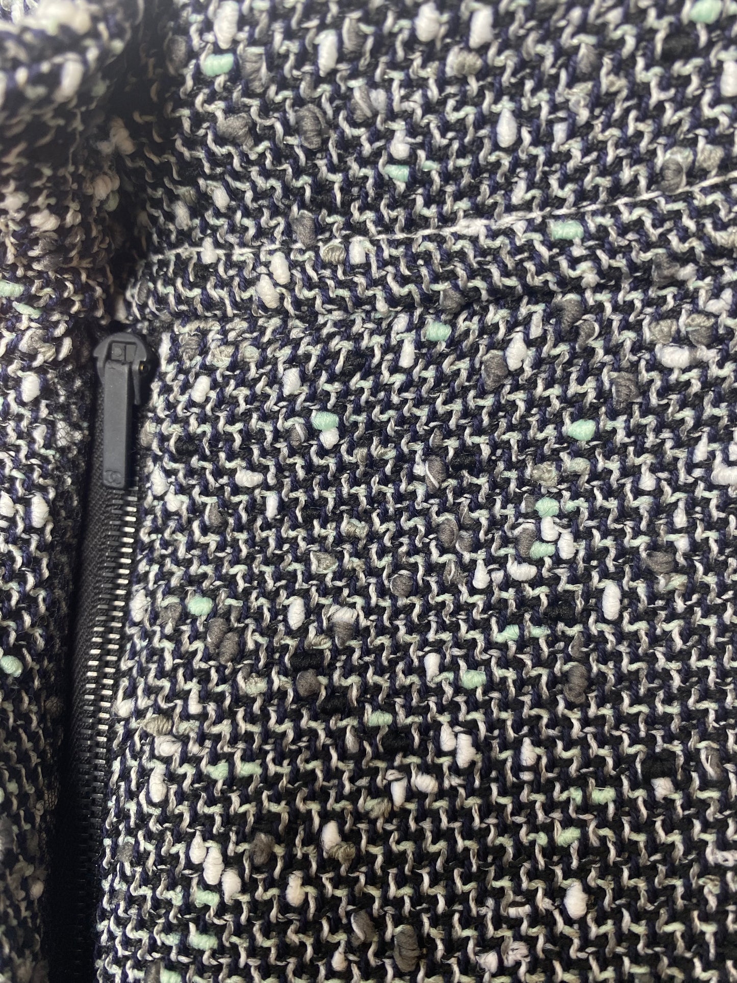 Chanel 2019 Black Gray White Baby Blue Tweed Boucle Shorts FR 38