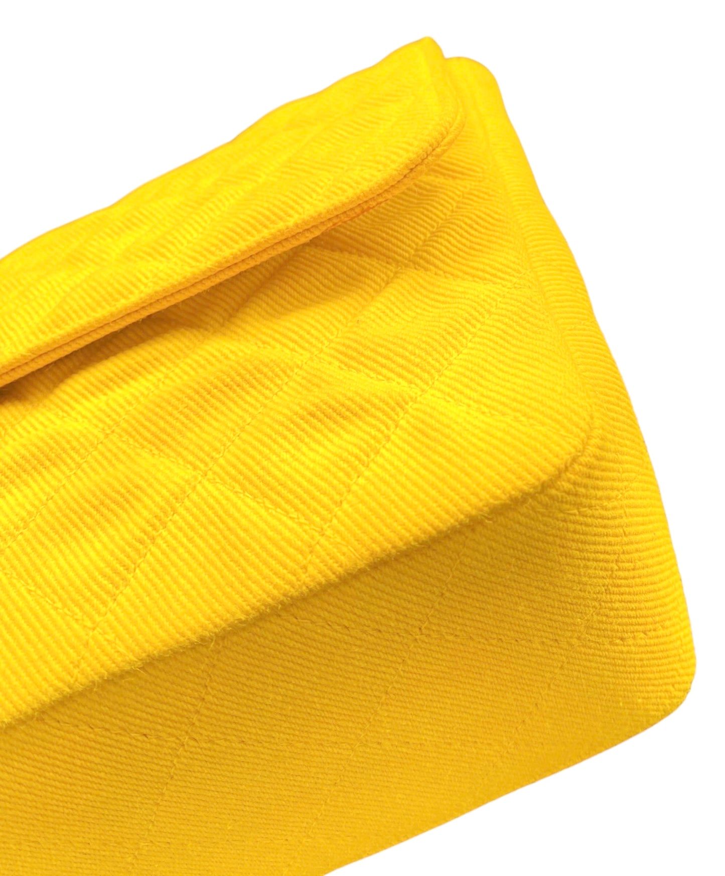 Vintage Chanel 1992 Yellow Denim Medium Classic Flap Bag 24K Gold Hardware