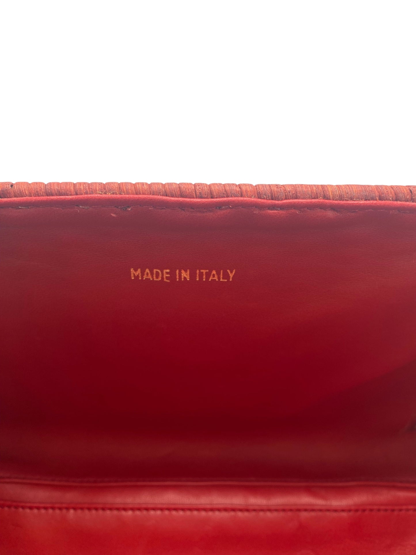 Chanel Extremely Rare 2001 Spring Red Wicker Basket Classic Flap Handbag with Matte Gold Hardware