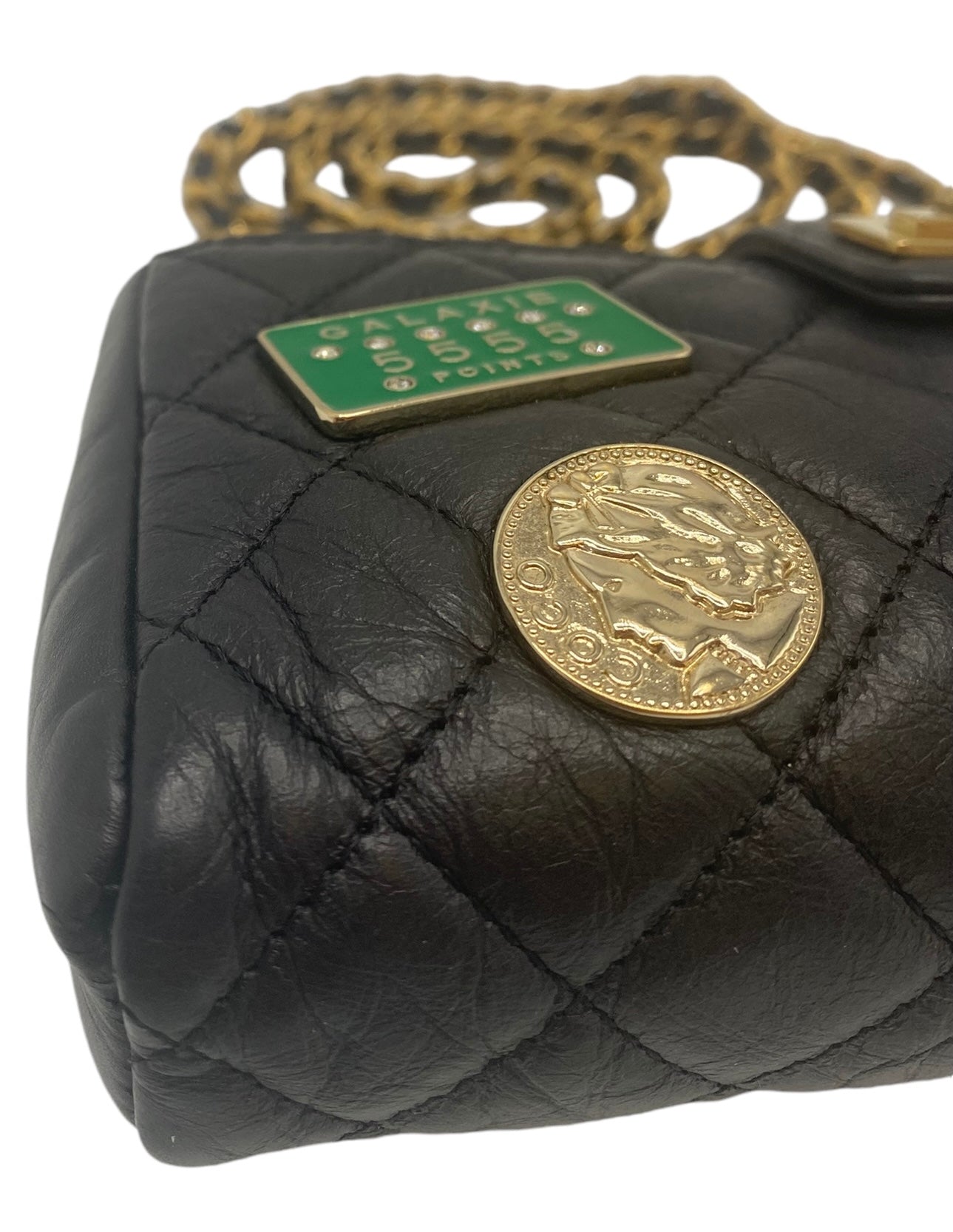 Chanel 2016 Limited Edition 2.55 Reissue Quilted Aged Calfskin Lucky Charm Casino Crossbody Mini Clutch with Chain