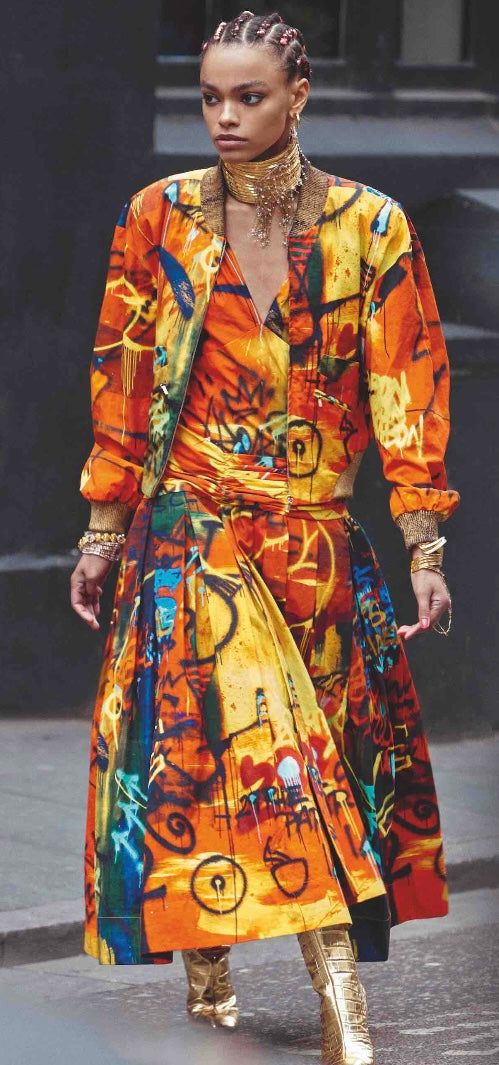 CHANEL 19A PARIS NEW YORK EGYPT SACRED SYMBOLS GRAFFITI BOMBER JACKET FR 34