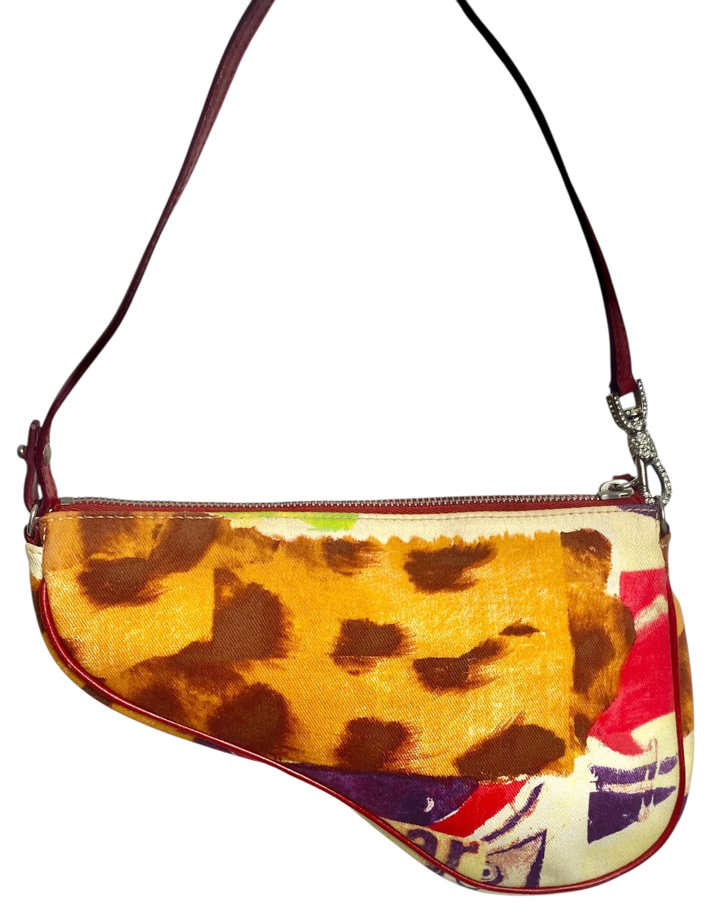 DIOR John Galliano Limited Edition Vintage Victim Crystal Small Saddle Bag